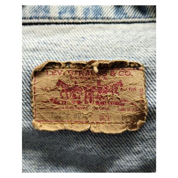 Vintage 80s 90s Levi Strauss Men Size Large Denim Jean Trucker Jacket 70507-0214 - Picture 6 of 8